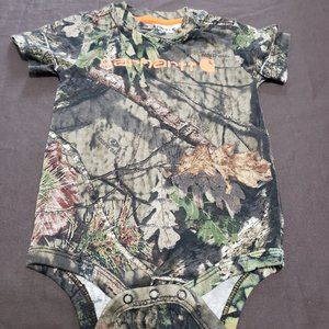 Carhartt One Piece Camo Short Sleeve Diaper Shirt 100% Cotton Size 12 Months